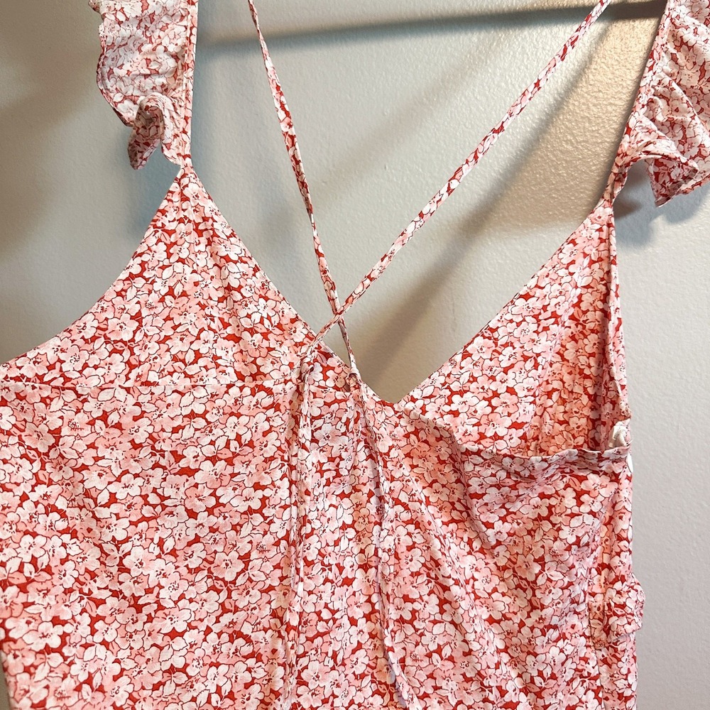 Petal & Pup Blush Pink Floral Ruffle Midi Dress - Picture 8 of 11